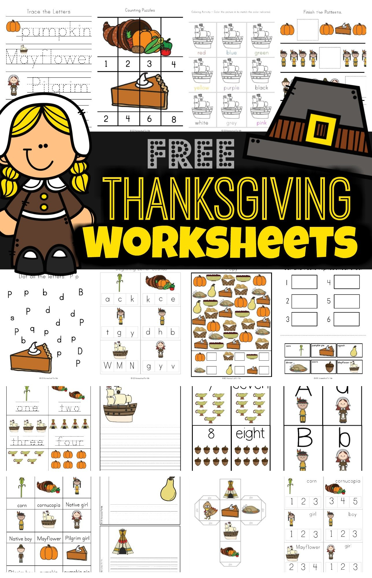 Free Thanksgiving Worksheets For Kids throughout Free Printable Thanksgiving Math Worksheets for 3rd Grade