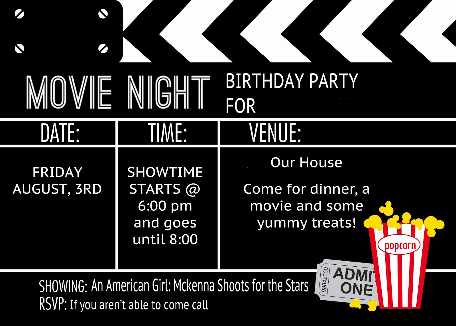 Free Ticket Invitation Template Awesome Movie Ticket Invitation with regard to Free Printable Movie Ticket Birthday Party Invitations
