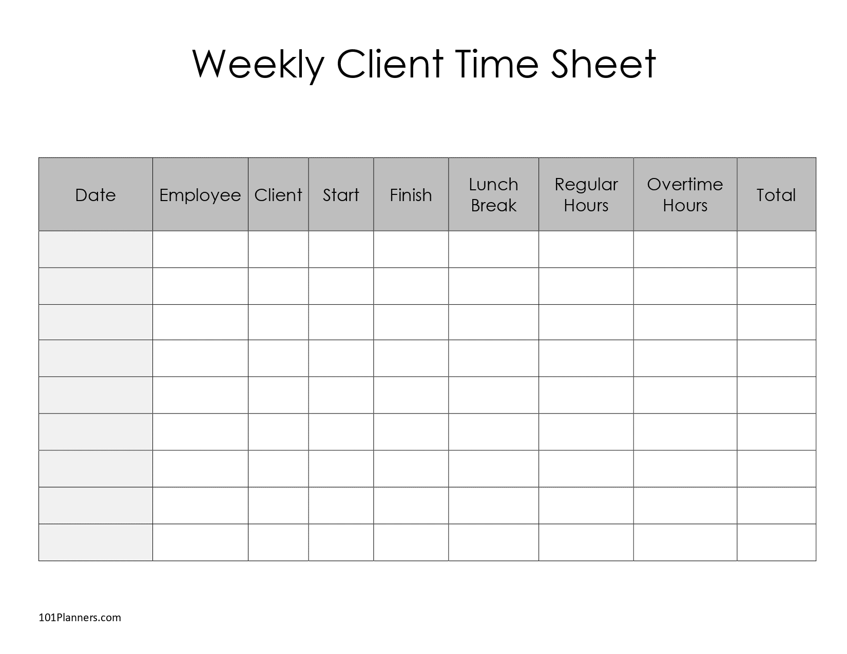 Free Timesheet Template Printables | Instant Download within Free Printable Blank Time Sheets