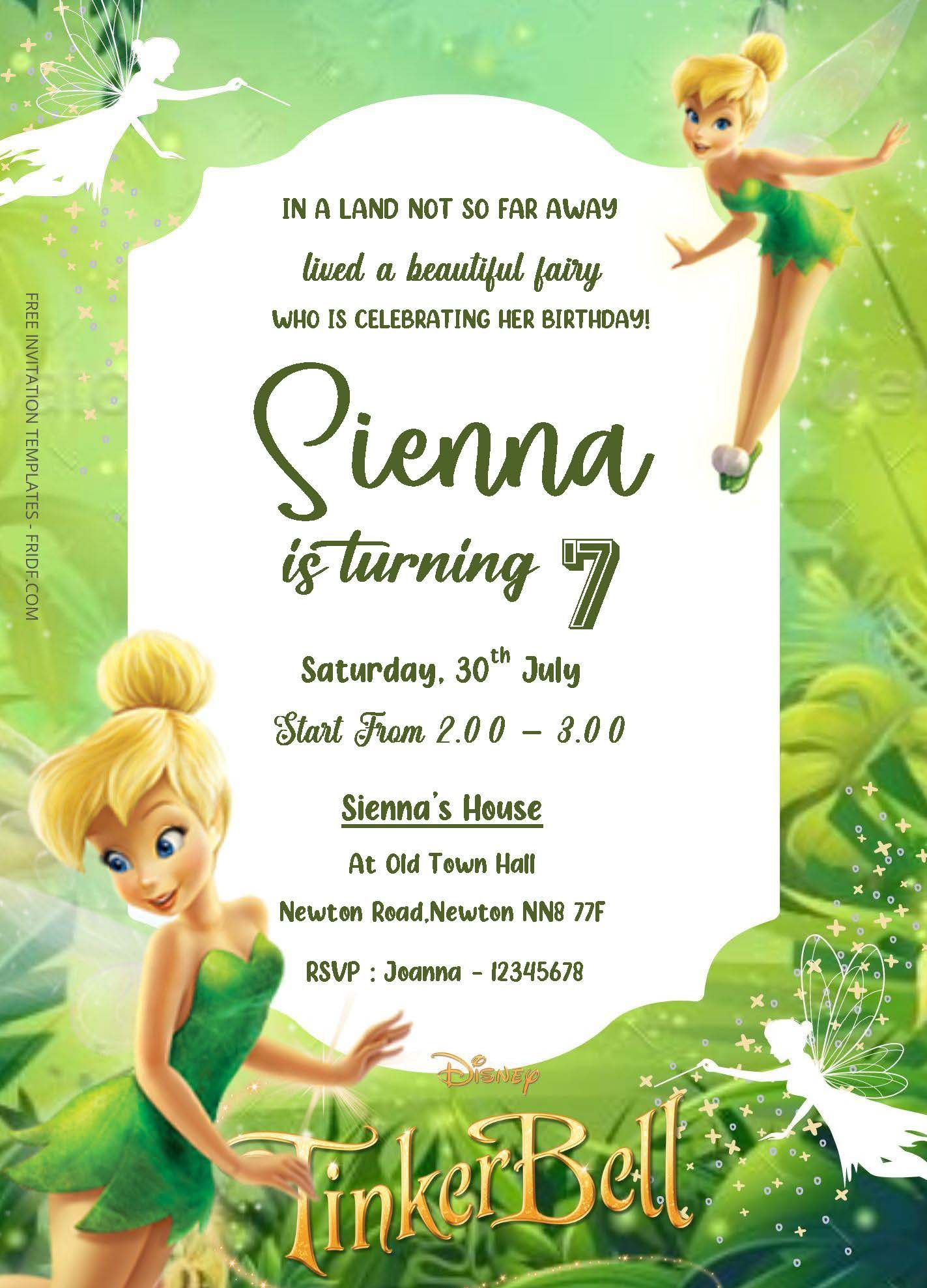 Free Tinkerbell Birthday Invitation Templates intended for Free Tinkerbell Printable Birthday Invitations