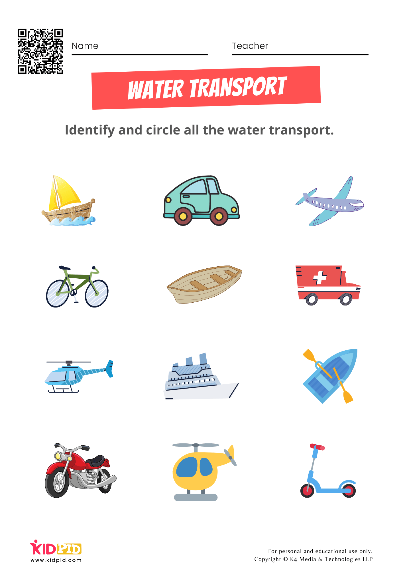 Free Transportation Worksheets For Preschoolers - Kidpid regarding Free Printable Transportation Worksheets For Kids