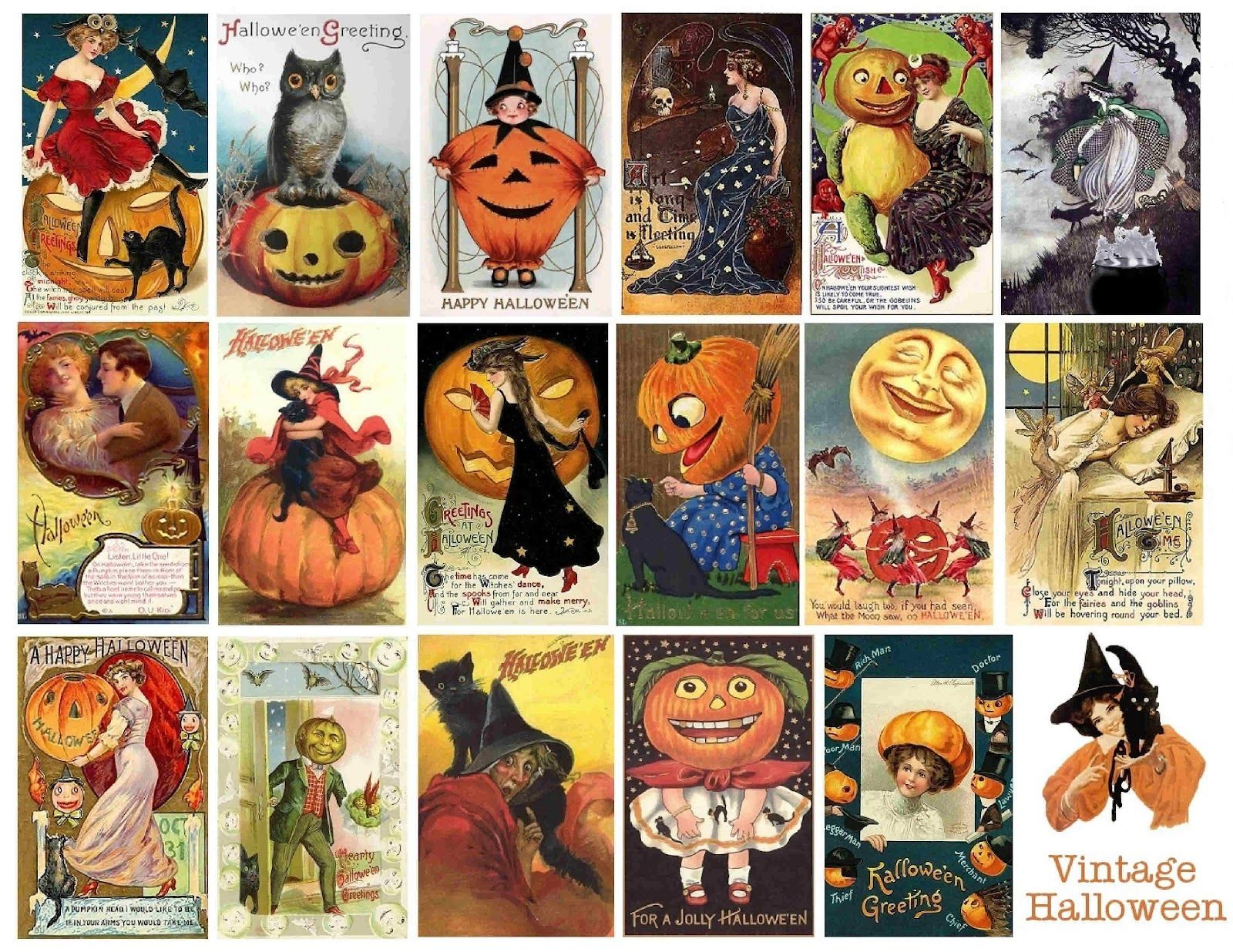 Free Vintage Digital Stamps** | Vintage Halloween Printables regarding Free Printable Vintage Halloween Images