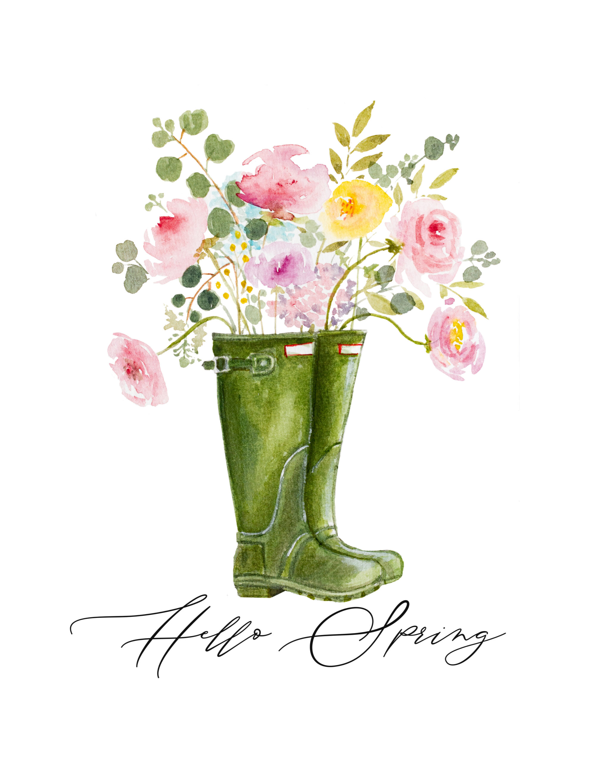 Free Watercolor Spring Printable inside Free Watercolor Printables