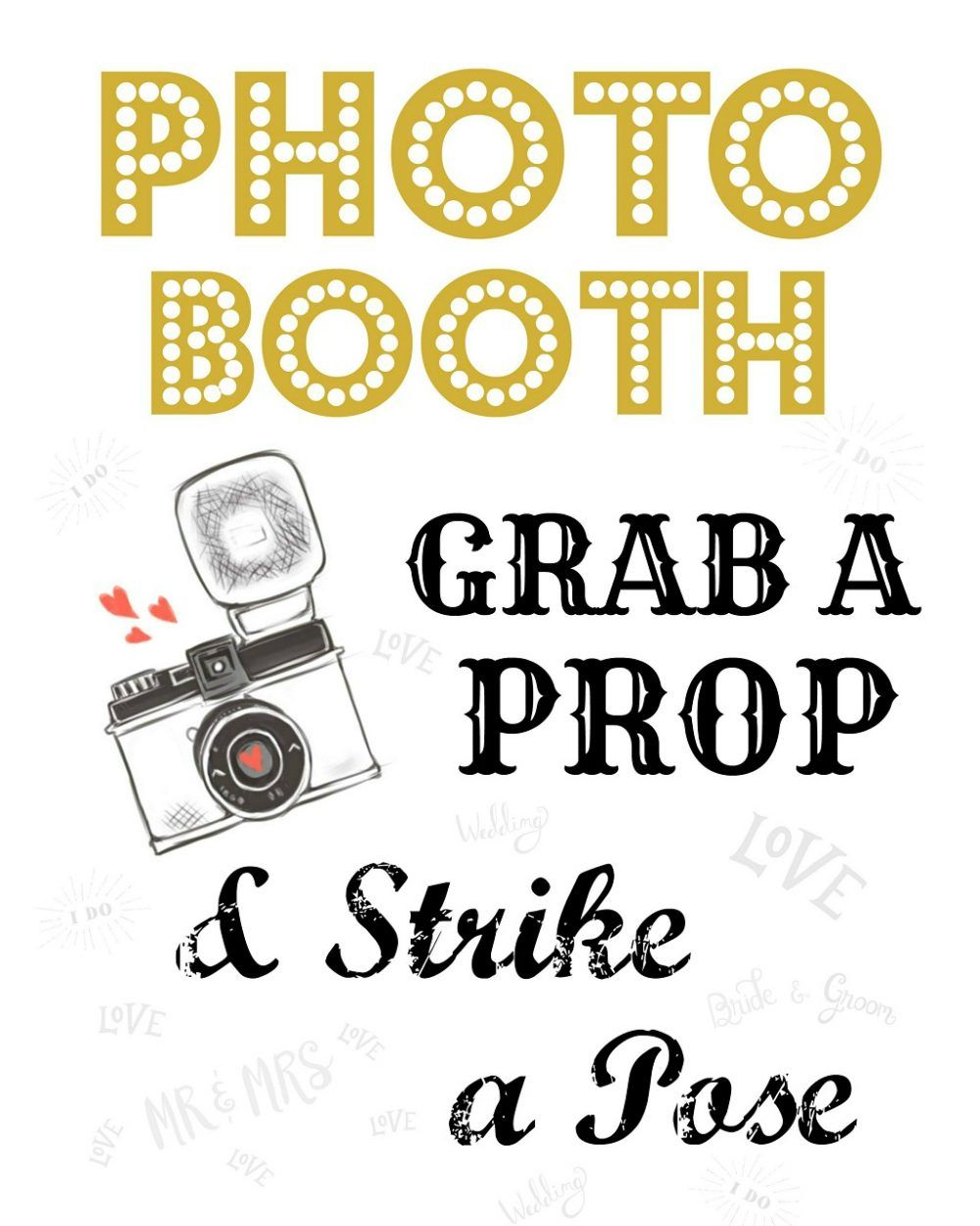 Free Wedding Photo Booth Sign | Scrappy Geek | Photo Booth Sign regarding Free Printable Photo Booth Sign Template