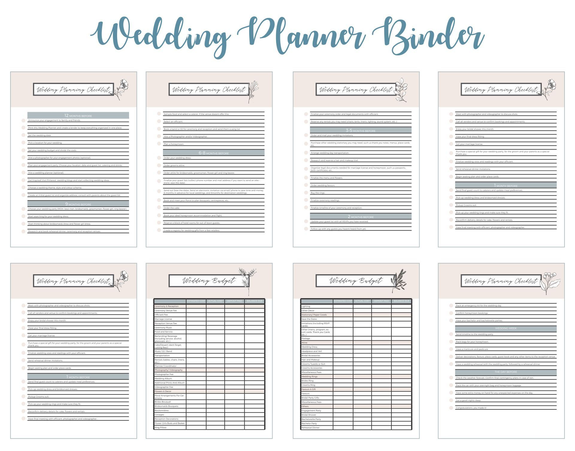 Free Wedding Planning Printables for Free Printable Wedding Planner Forms