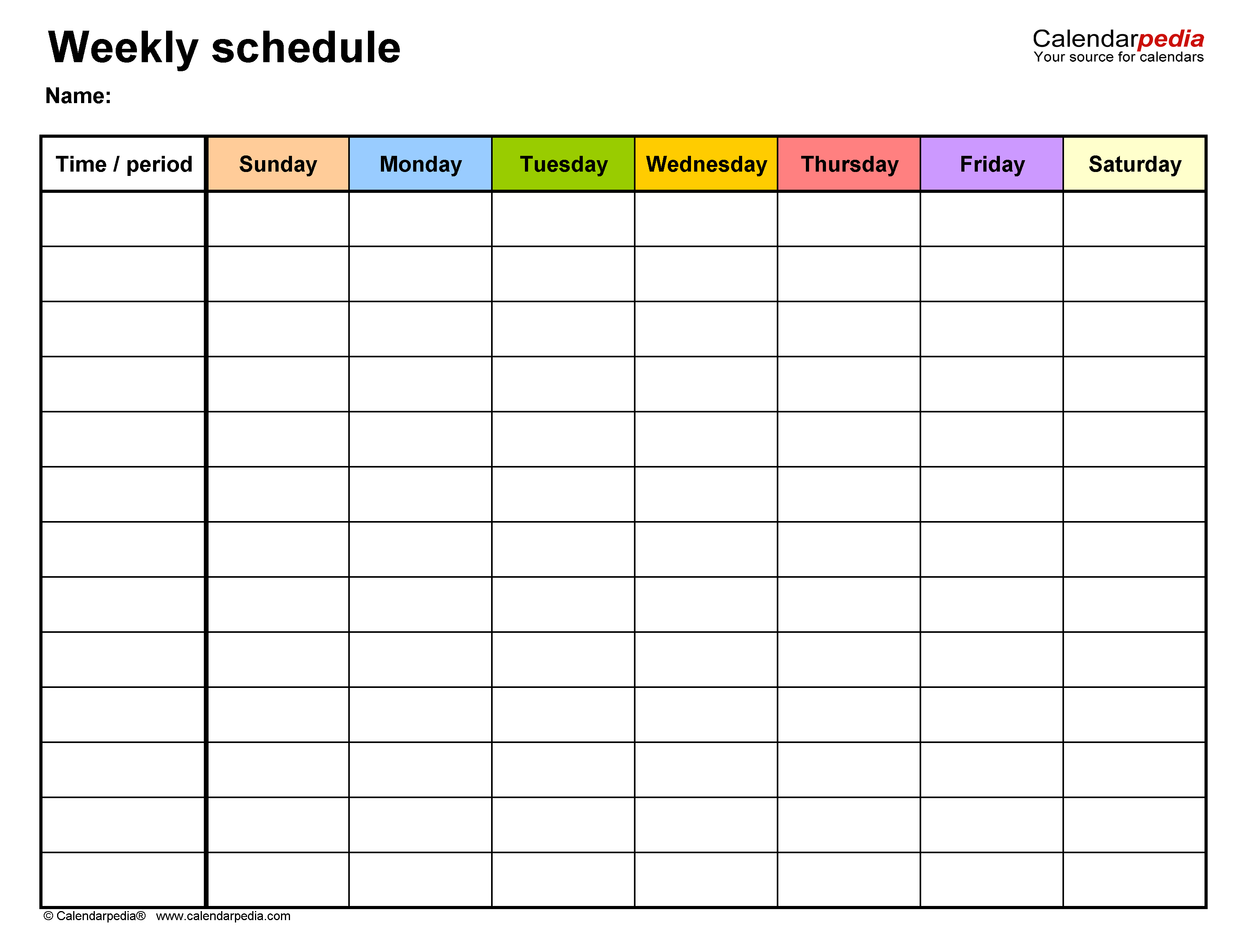 Free Weekly Schedules For Pdf - 24 Templates with regard to Free Printable Blank Weekly Schedule