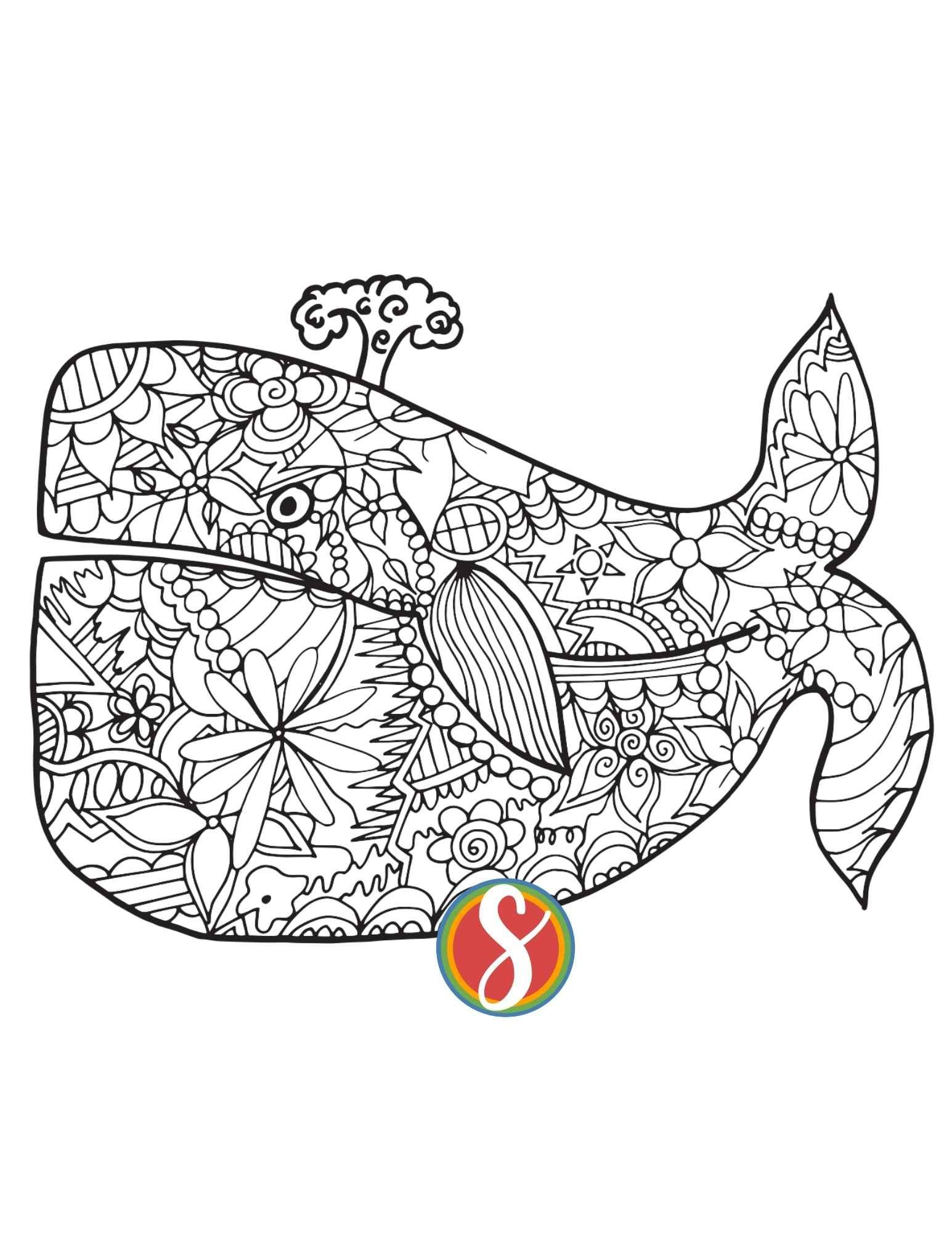 Free Whale Coloring Pages — Stevie Doodles pertaining to Free Printable Whale Coloring Pages