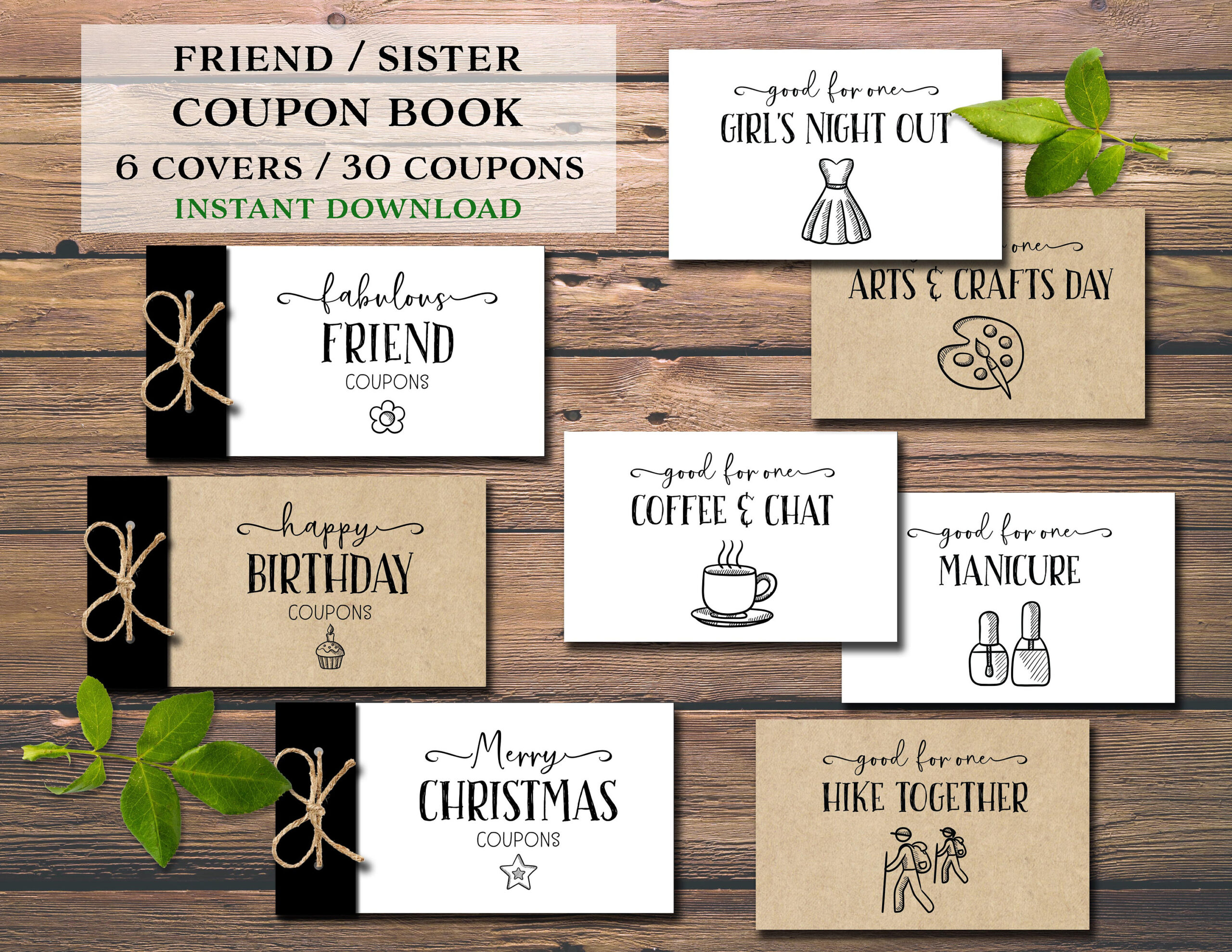 Friend Coupons. Coupon Book. Instant Download Diy Printable inside Free Online Printable Ac Moore Coupons