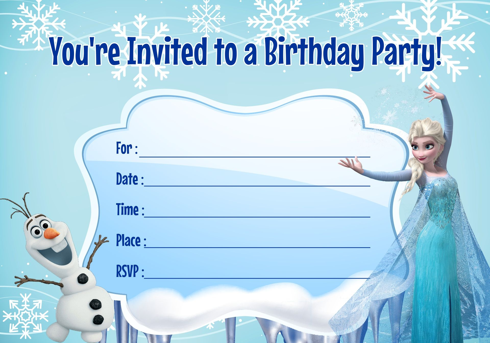 Frozen Birthday Invitations Printable Template | Frozen Birthday pertaining to Free Printable Frozen Birthday Invitations