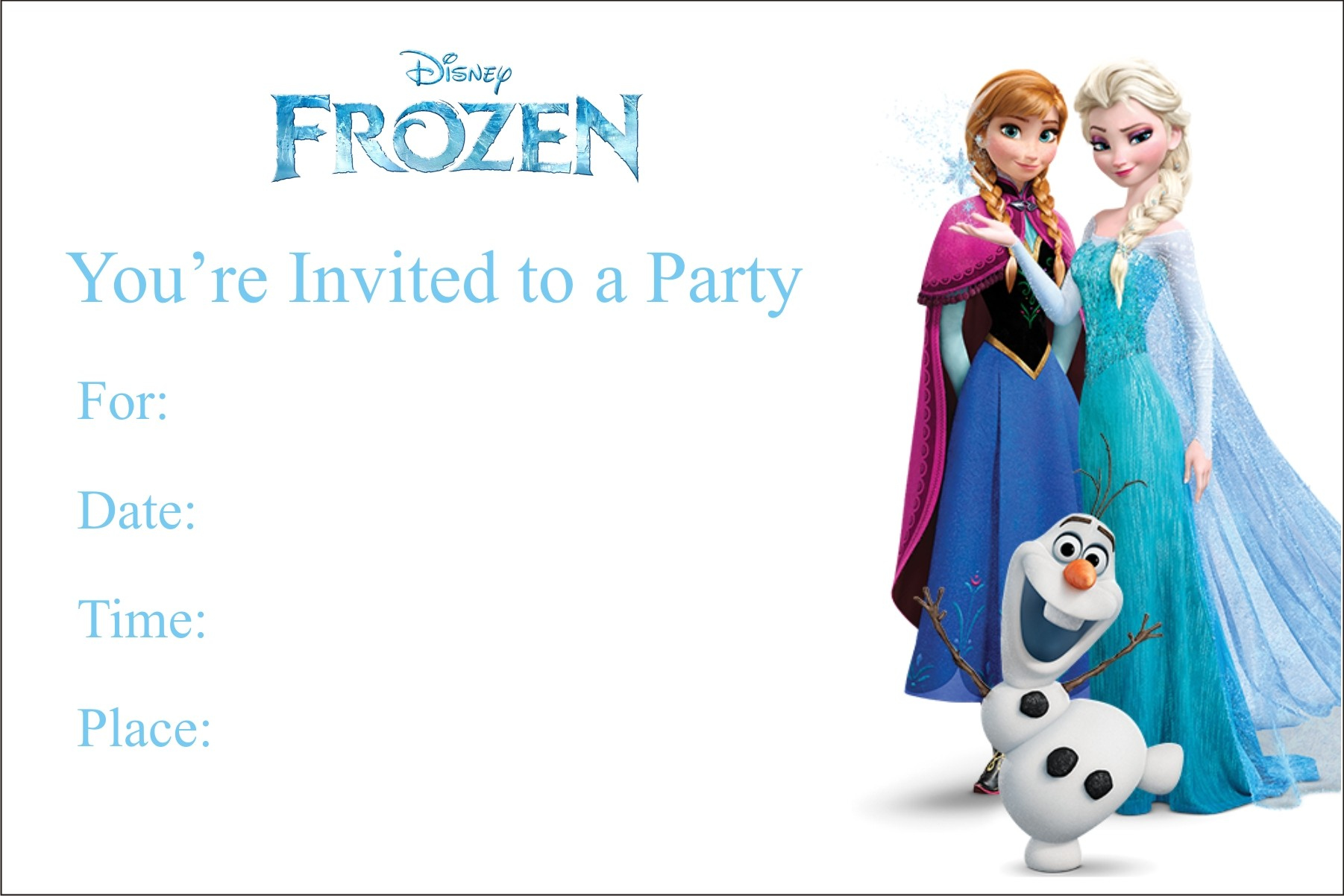 Frozen Free Printable Birthday Party Invitation Personalized Party with regard to Free Printable Frozen Birthday Invitations