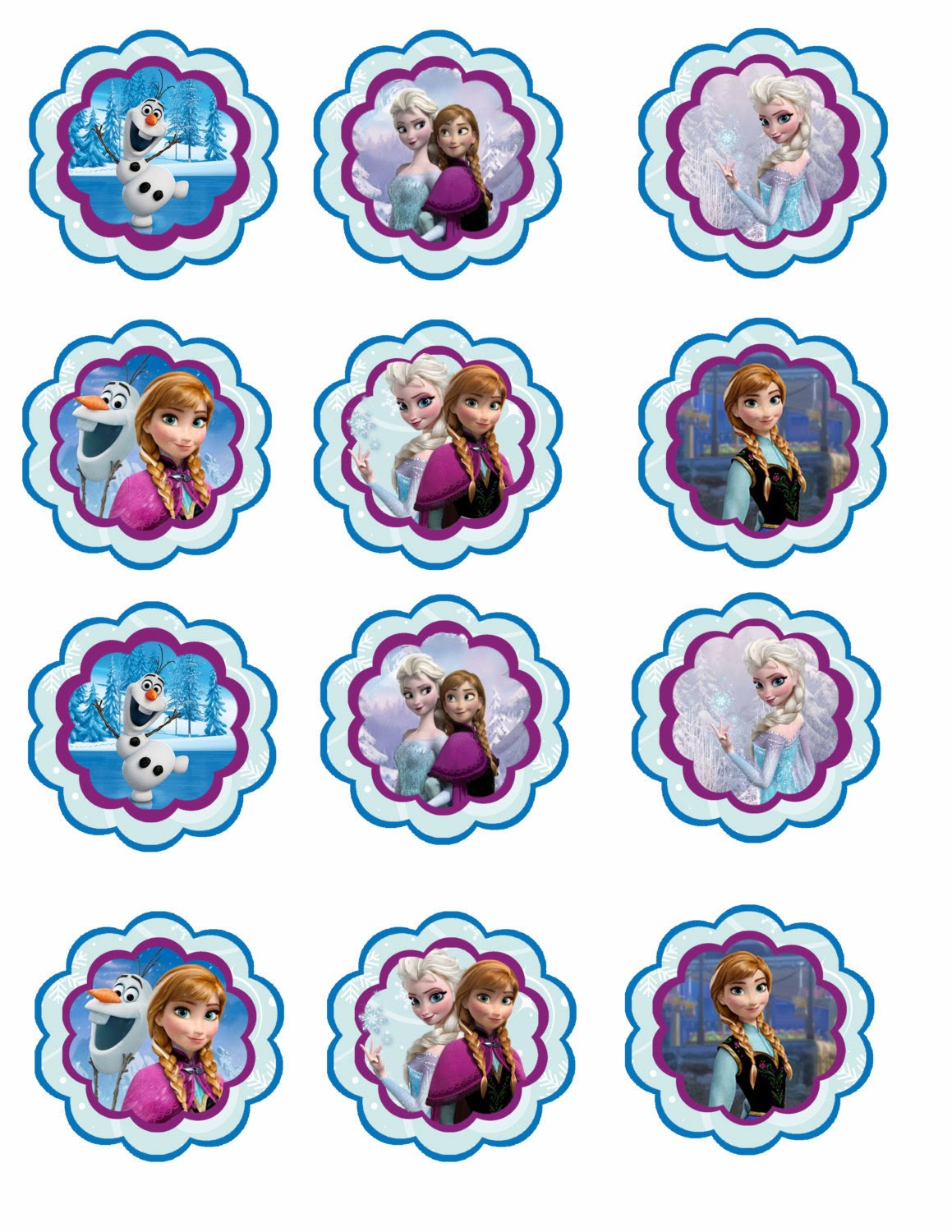 Frozen: Free Printable Toppers. - Oh My Fiesta! In English inside Frozen Cupcake Toppers Free Printable