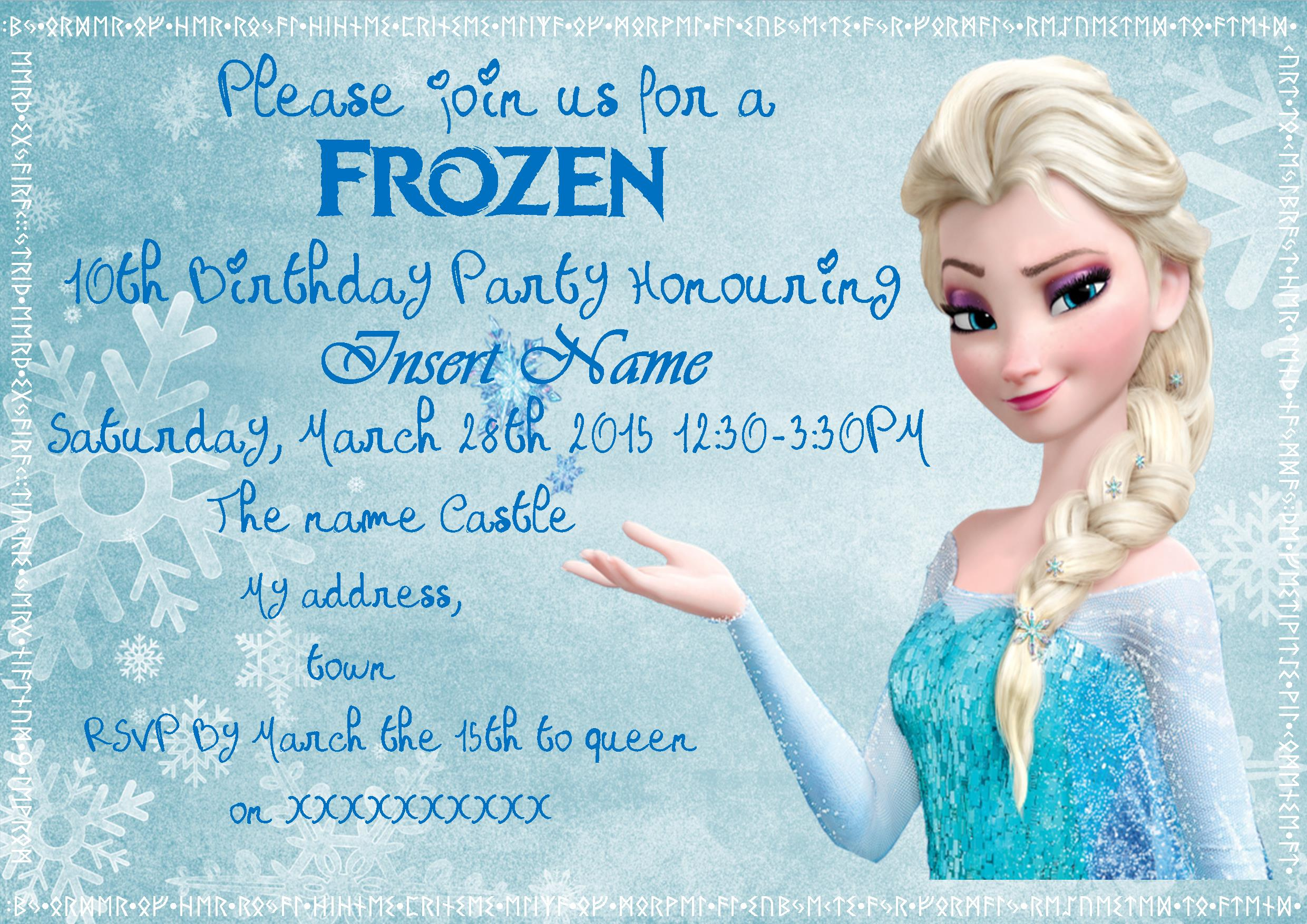 Frozen Invite- Free Printable – Mothering On The Spectrum within Free Printable Frozen Birthday Invitations