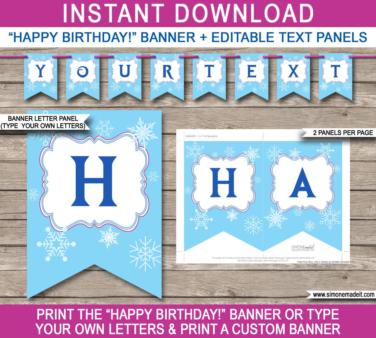 Frozen Party Banner Template for Free Printable Birthday Banners Personalized