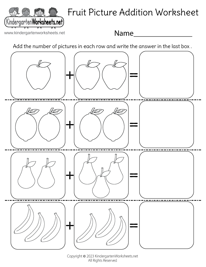 Fruit Picture Addition Worksheet - Free Printable, Digital, &amp;amp; Pdf intended for Free Printable Picture Addition Worksheets