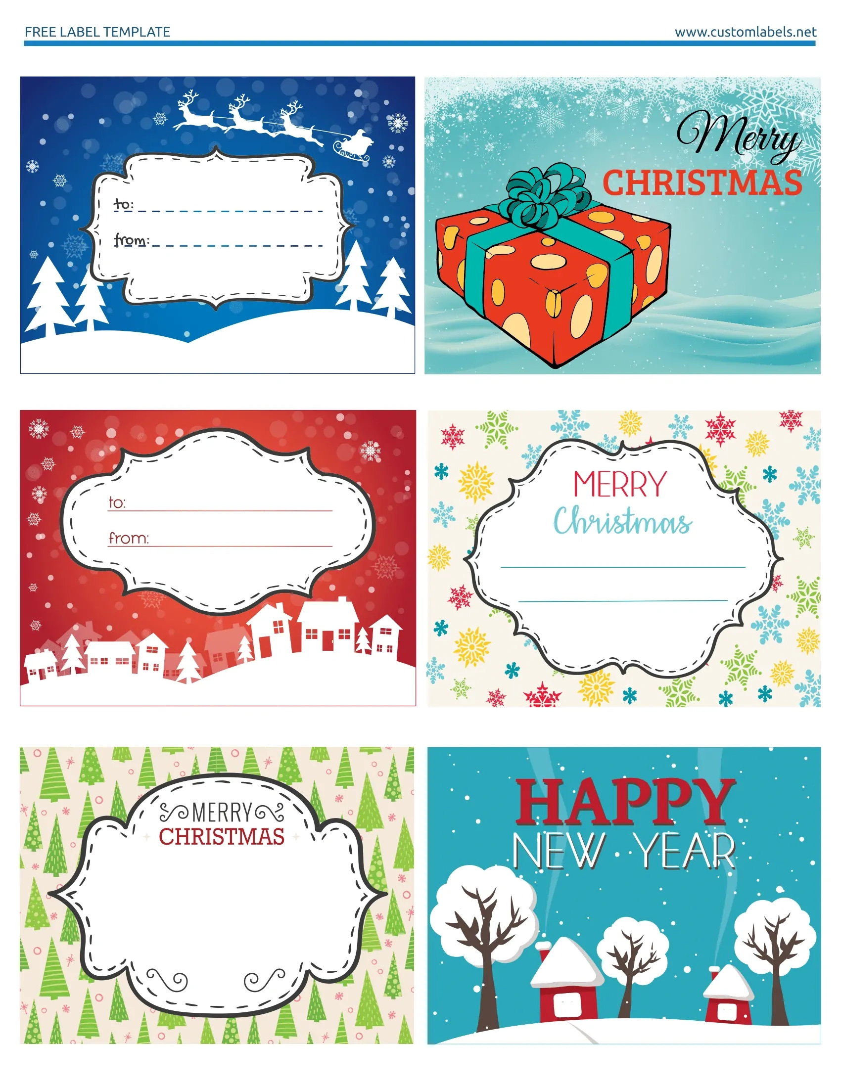 Fun And Colorful Christmas Labels - Free Printables inside Free Printable Christmas Labels