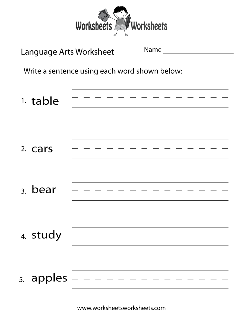 Fun Language Arts Worksheet | Worksheets Worksheets with Free Printable Language Arts Worksheets For 1St Grade