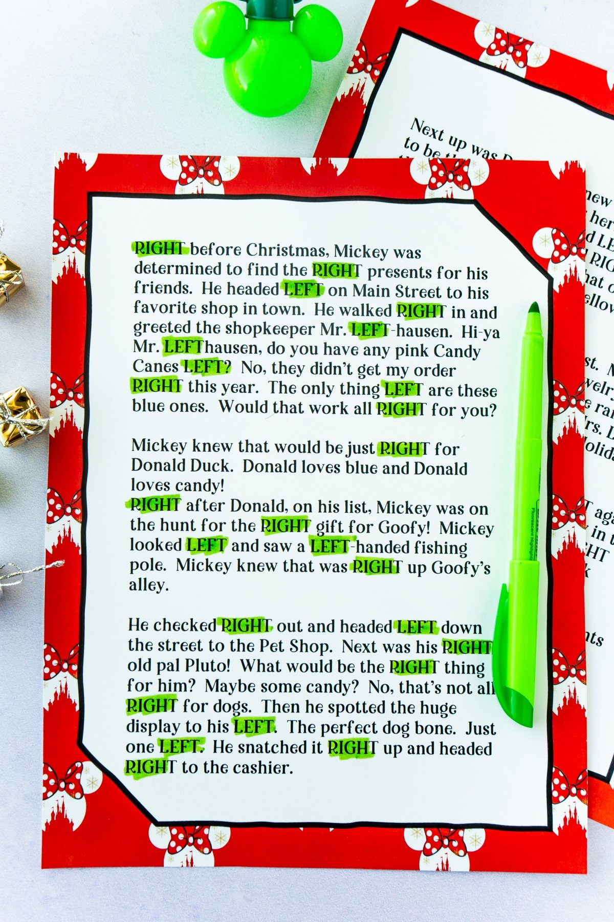 Fun Left Right Christmas Game (4 Printable Stories) - Play Party Plan pertaining to Free Printable Left Right Game