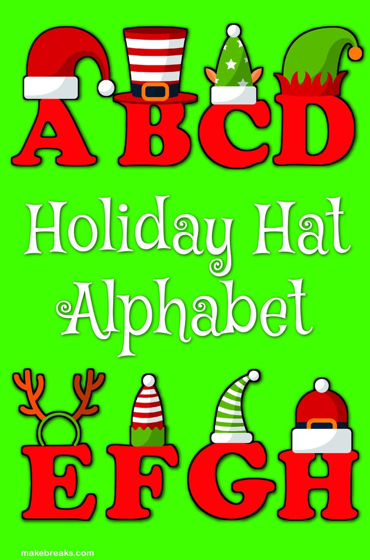 Funny Holiday Hat Christmas Alphabet Letters To Print - Free throughout Free Printable Christmas Alphabet