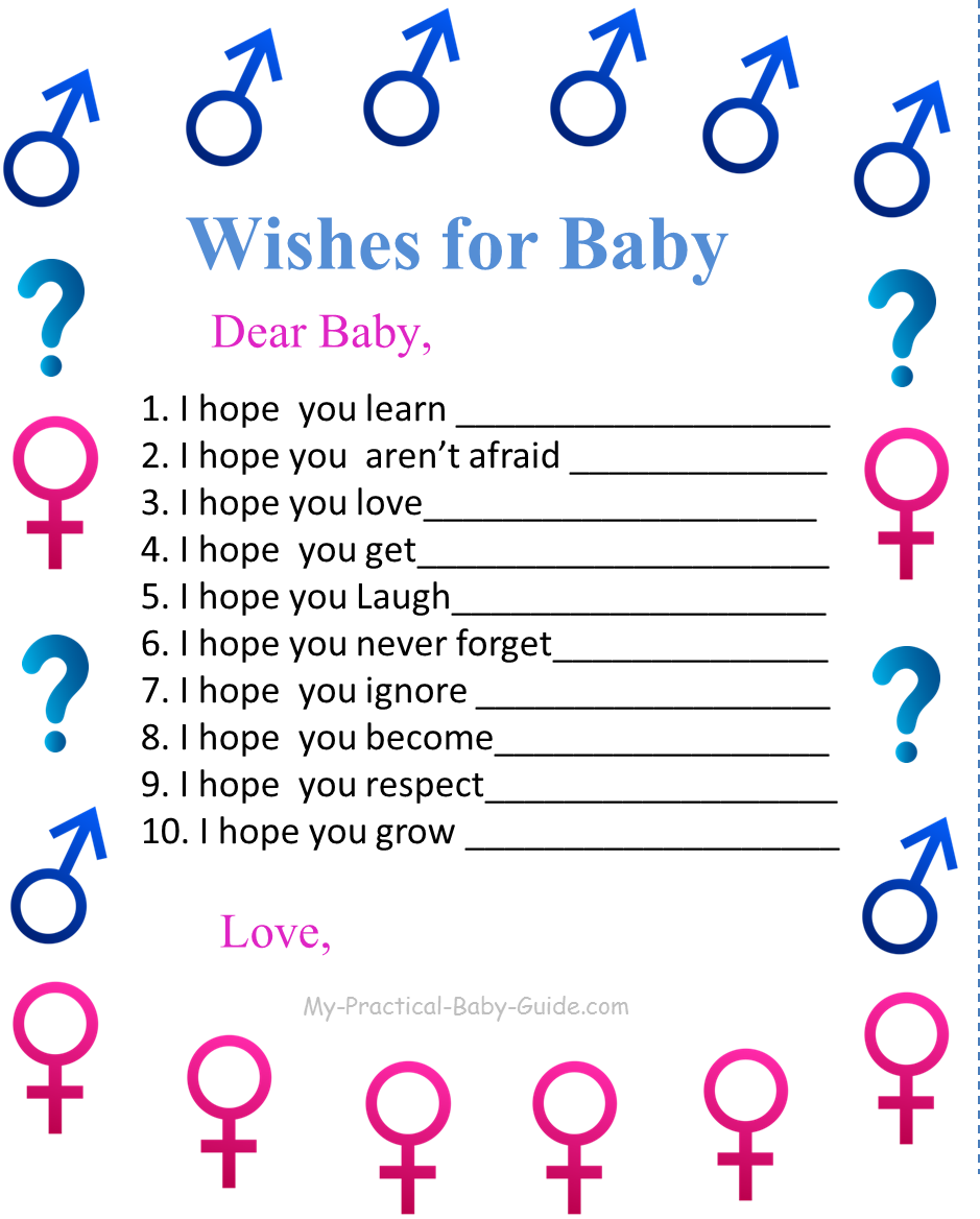 Gender Reveal Baby Shower Ideas - My Practical Baby Shower Guide for Free Printable Gender Reveal Games