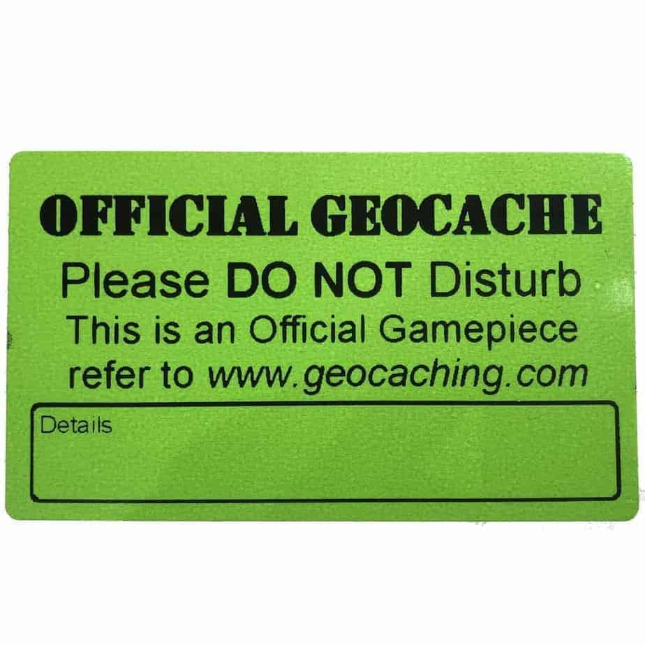 Geocache Label Sticker For Geocaching Weather Proof Polypropylene with Geocache Label Free Printable