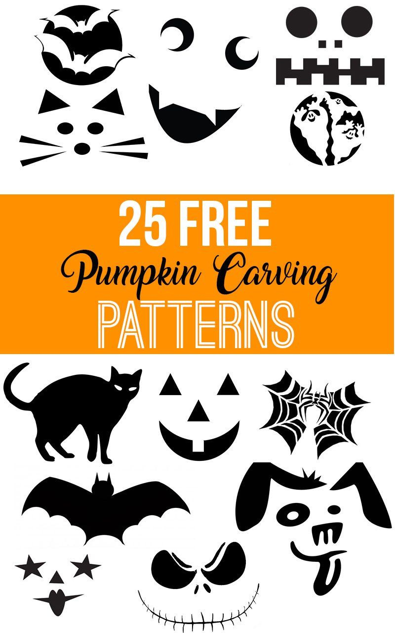 Get Creative With These Free Printable Pumpkin Carving Patterns! inside Free Printable Pumpkin Carving Stencils for Kids