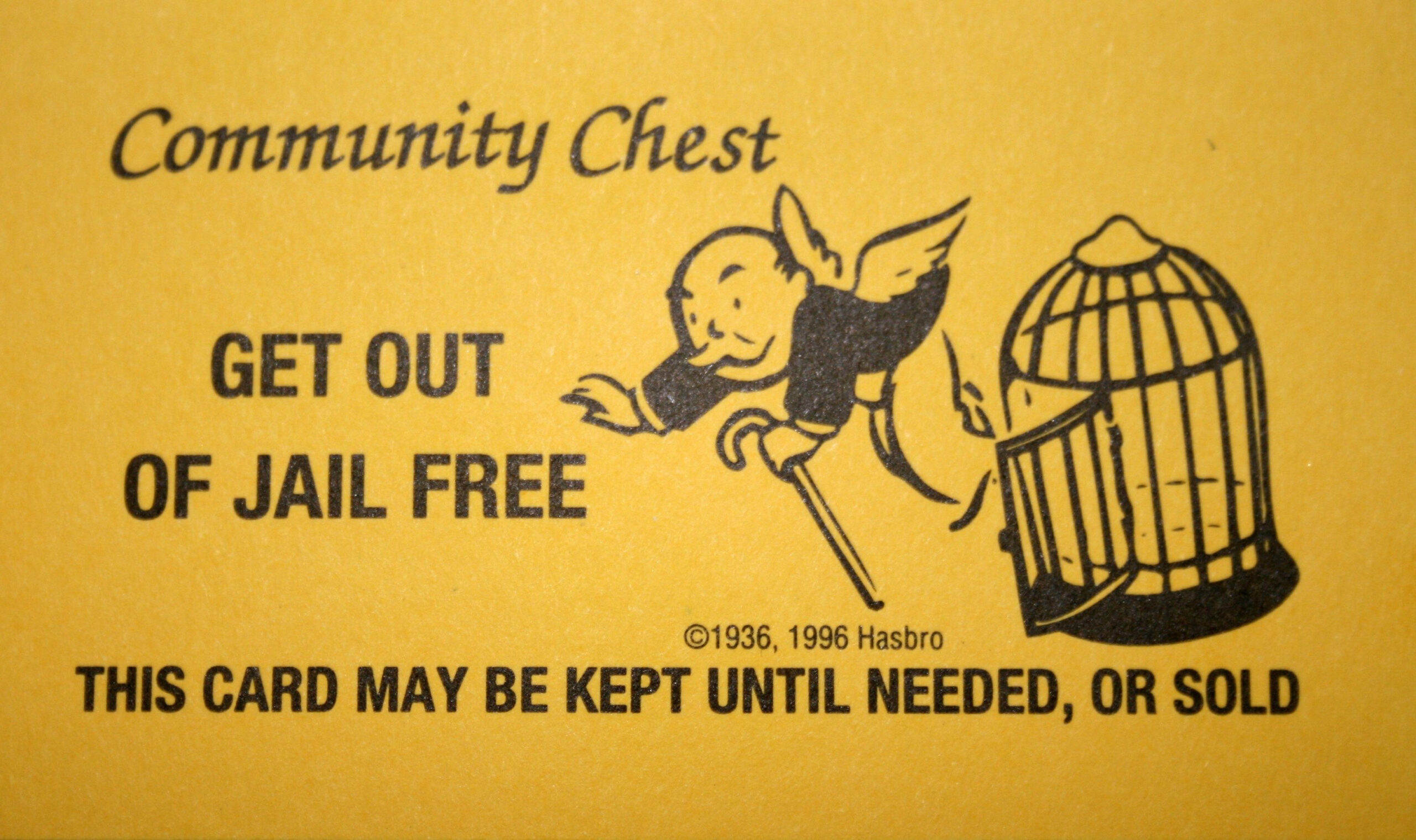 Get Out Of Jail Free Card Printable for Get Out Of Jail Free Card Printable