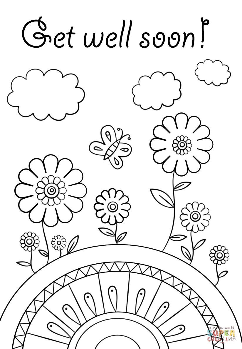 Get Well Coloring Pages | Free Printable Coloring Pages for Free Printable Get Well Cards to Color