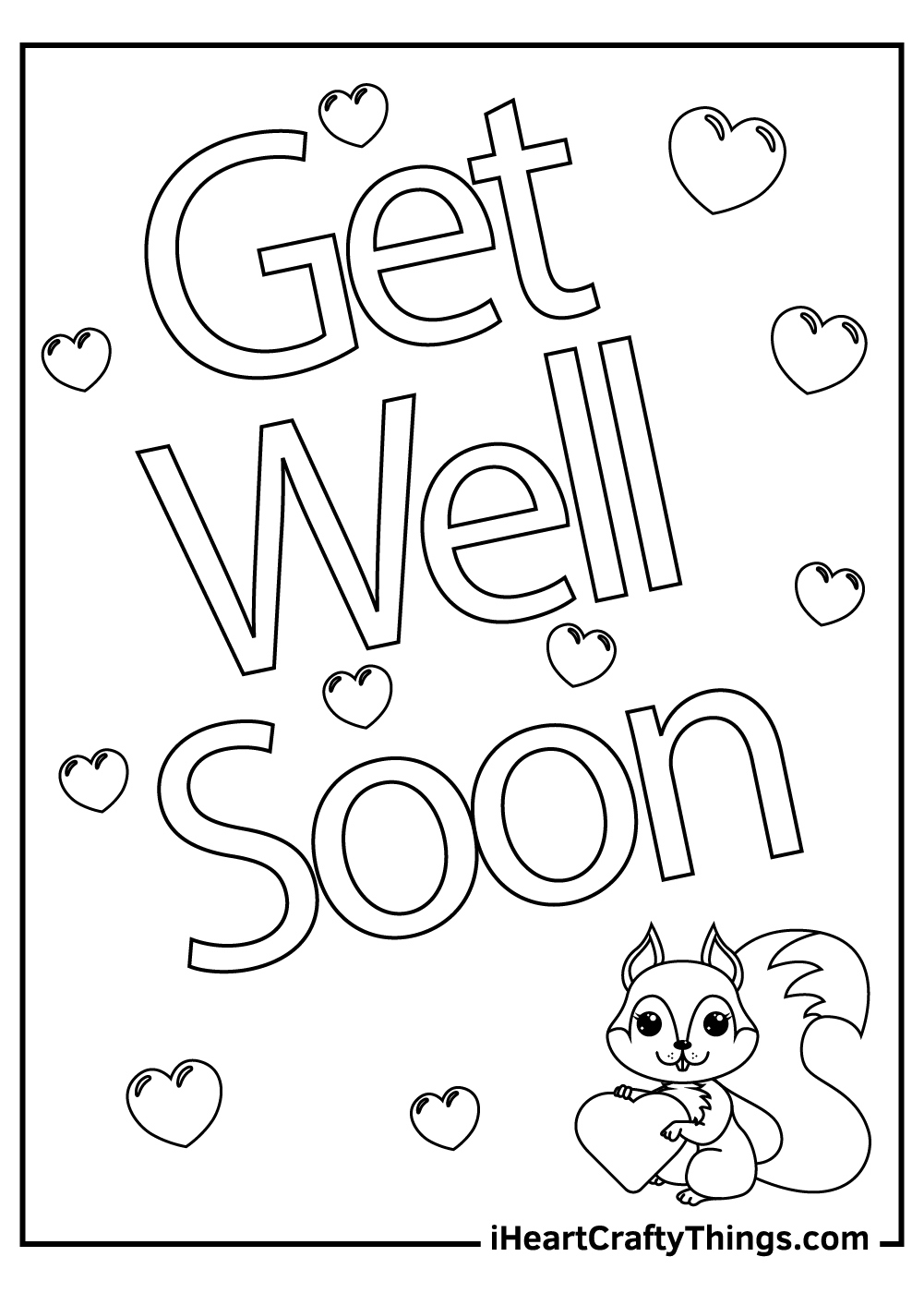 Get Well Soon Coloring Pages (100% Free Printables) for Free Printable Get Well Card for Child to Color