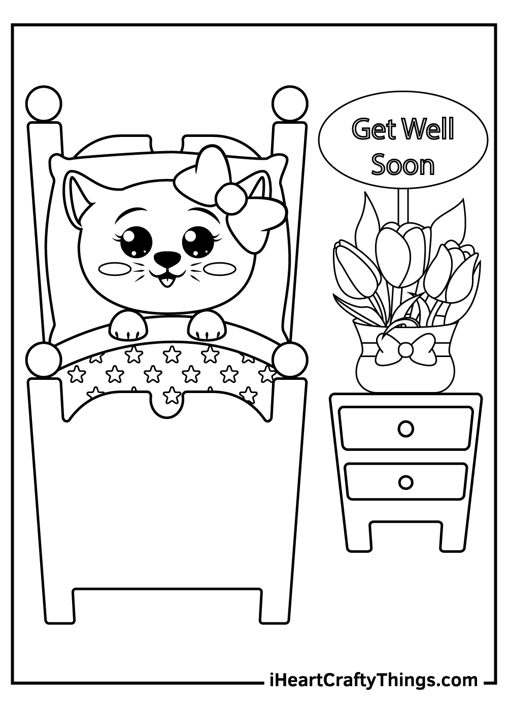 Get Well Soon Coloring Pages (100% Free Printables) in Free Printable Get Well Card For Child To Color