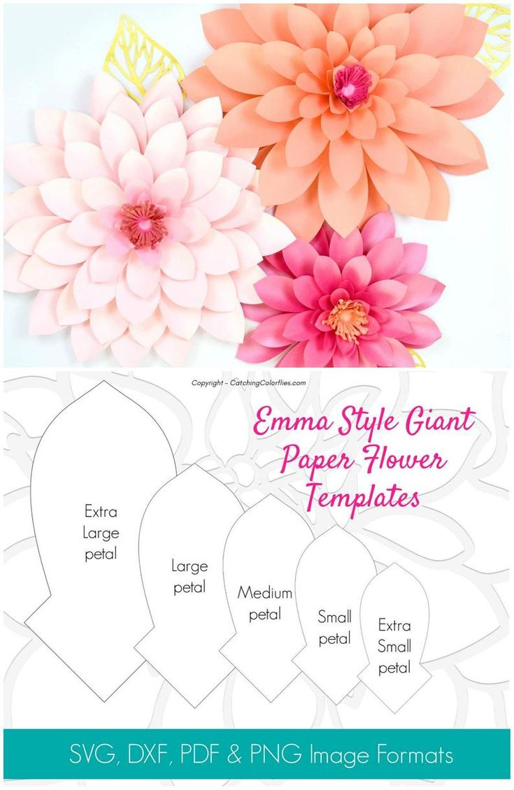 Giant Paper Dahlia Wall Flower Template, Paper Flower Wall, Diy regarding Free Printable Templates for Large Paper Flowers