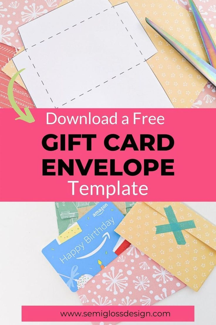 Gift Card Holder Template - Free Printable Template | Gift Card with Free Printable Gift Card Envelope Template