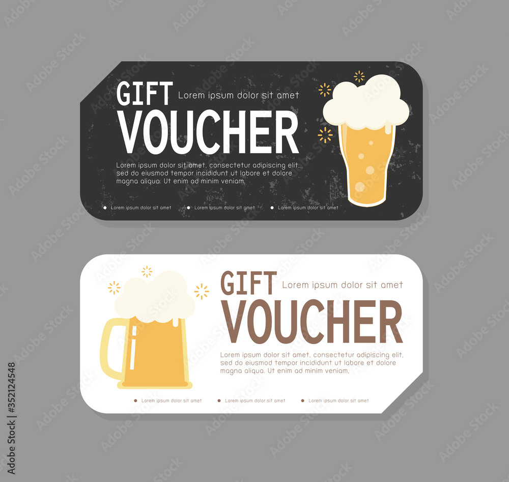 Gift Voucher Template Design For Opening Beer Party, Discount Gift in Free Printable Beer Coupons