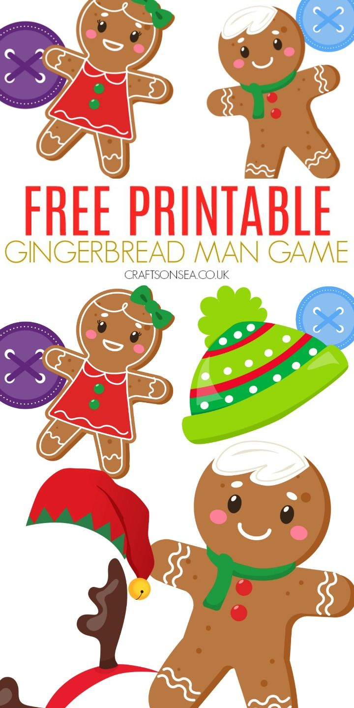 Gingerbread Man Game (Free Printable) | Preschool Christmas throughout Free Printable Gingerbread Man Activities