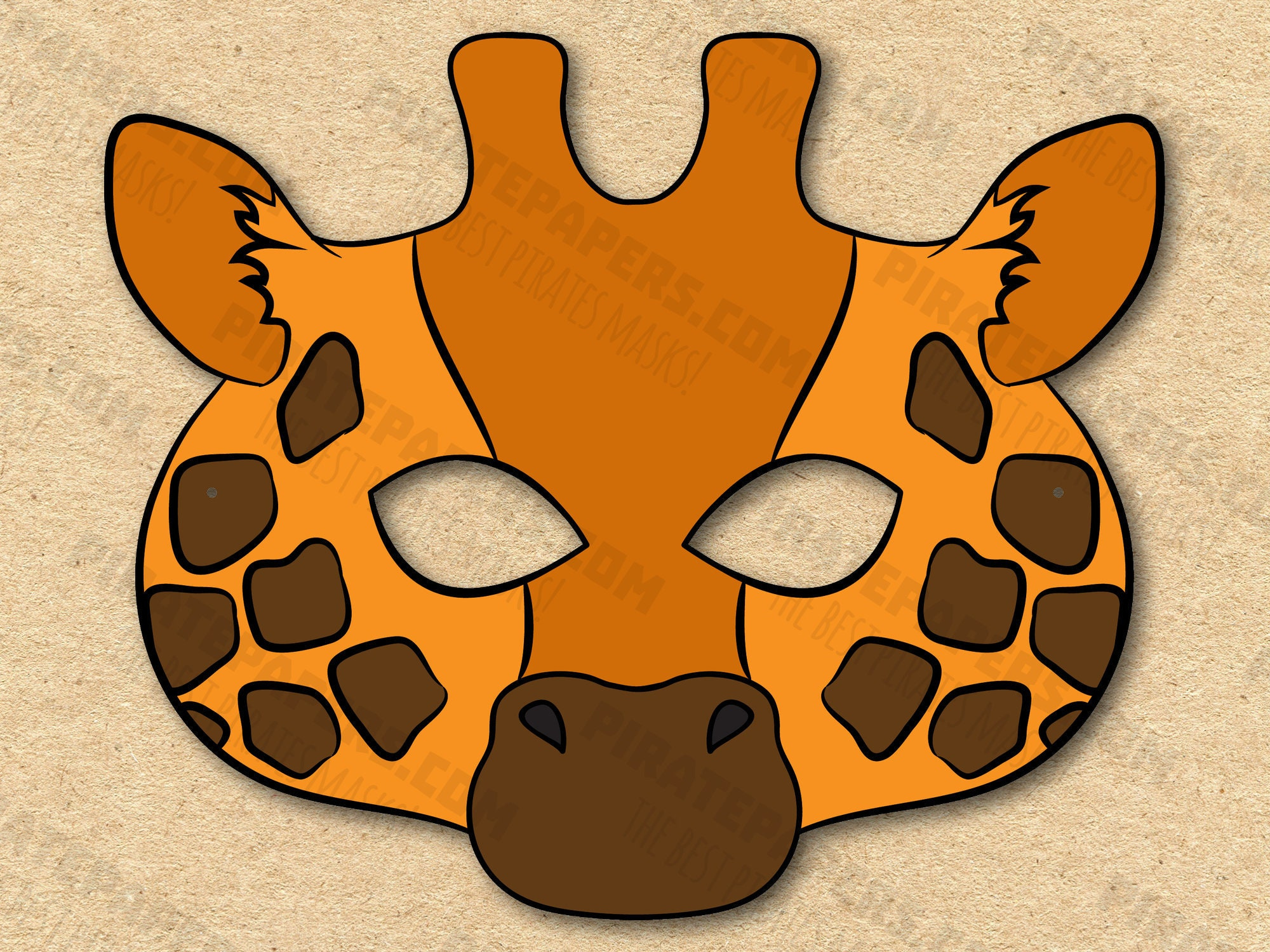 Giraffe Mask Printable, Paper Diy For Kids And Adults. Pdf in Giraffe Mask Template Printable Free