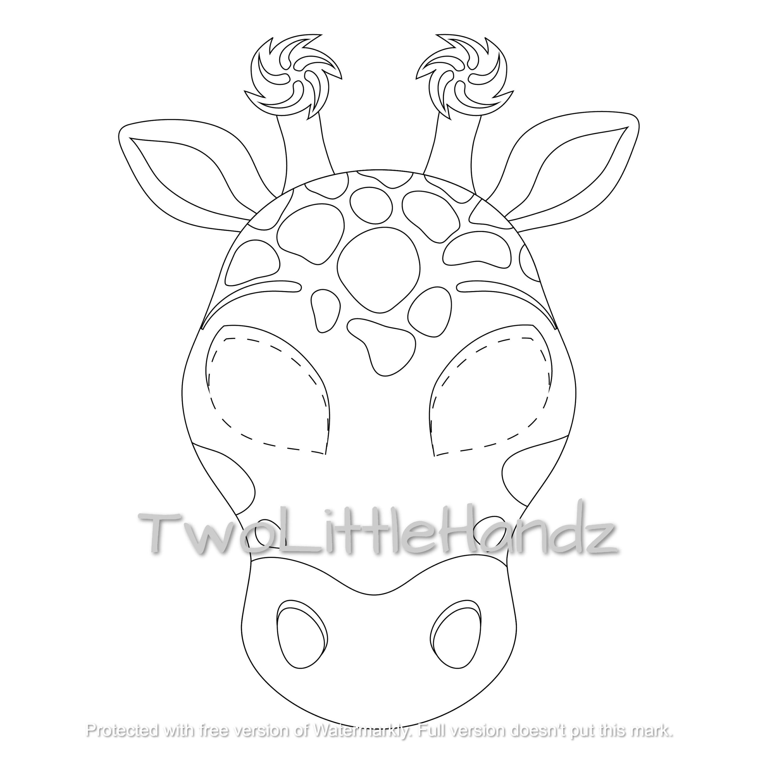 Giraffe Printable Mask Animal Masks For Kids Party Printable inside Giraffe Mask Template Printable Free