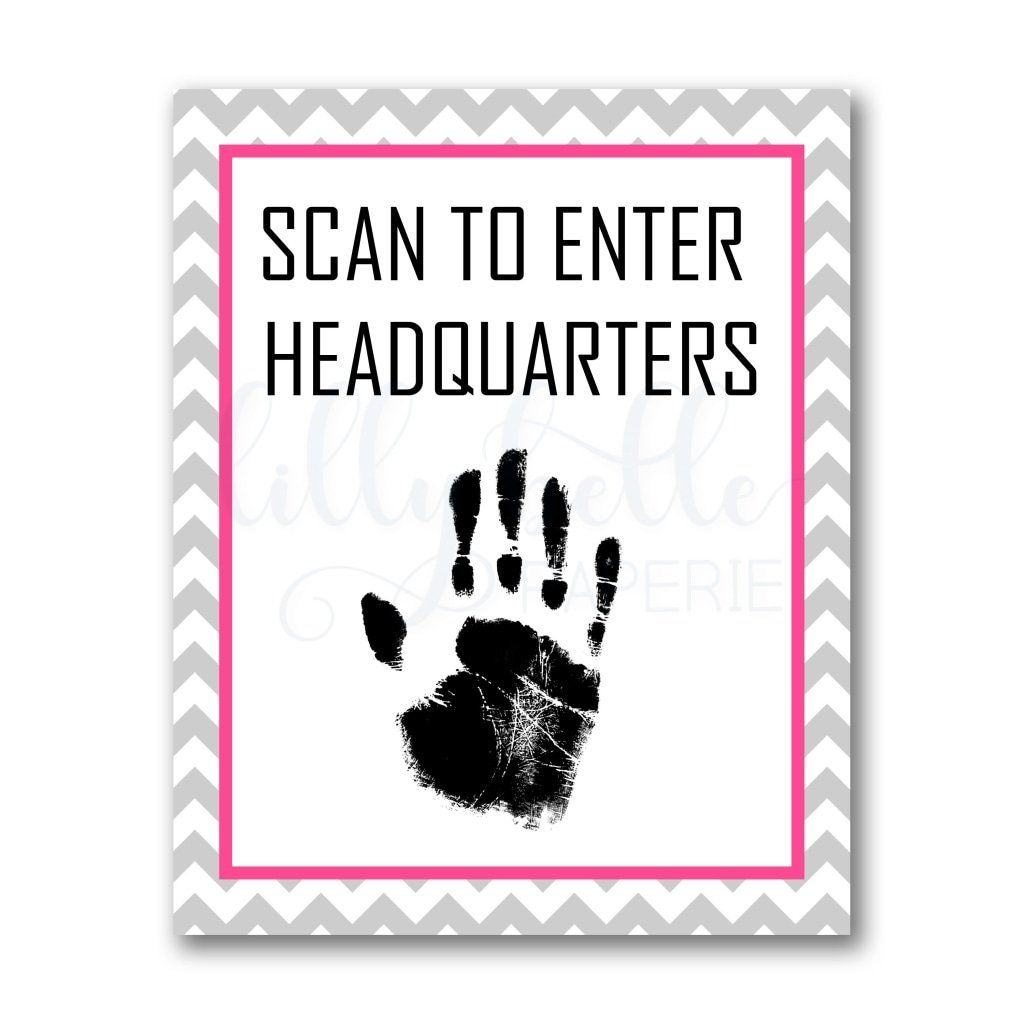 Girls Secret Agent Birthday Party - Printable Room Entrance Sign regarding Scan to Enter Sign Printable Free