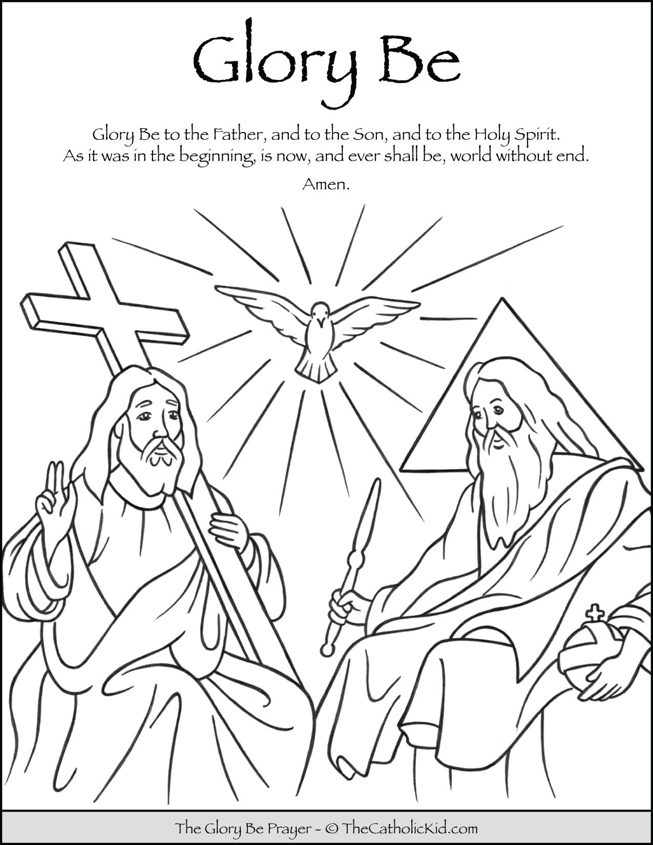 Glory Be Prayer Coloring Page - Thecatholickid | Glory Be intended for Free Catholic Coloring Pages Printables