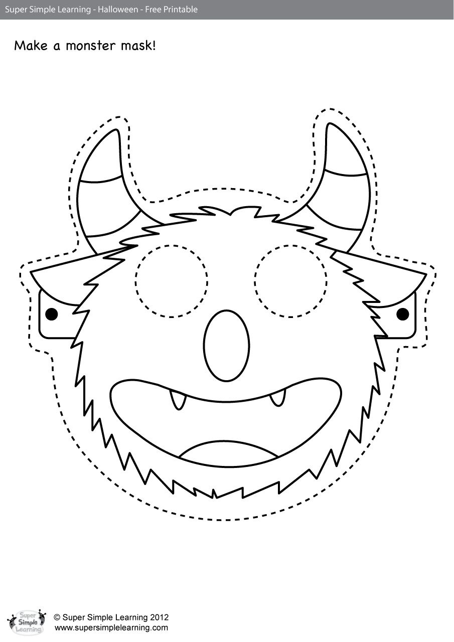 Go Away! Worksheet - Make A Mask! - Super Simple regarding Free Printable Halloween Face Masks