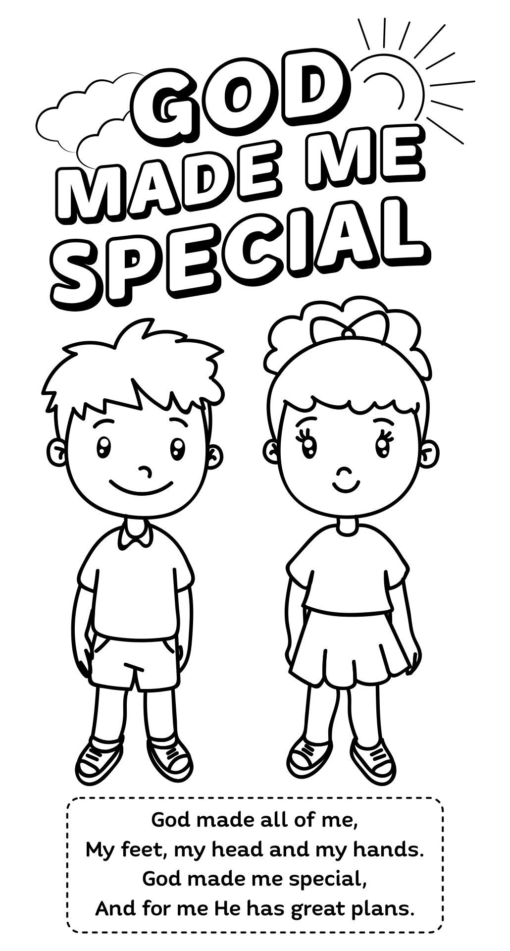 God Made Me Special Coloring Pages - 20 Free Pdf Printables in God Made Me Free Printable