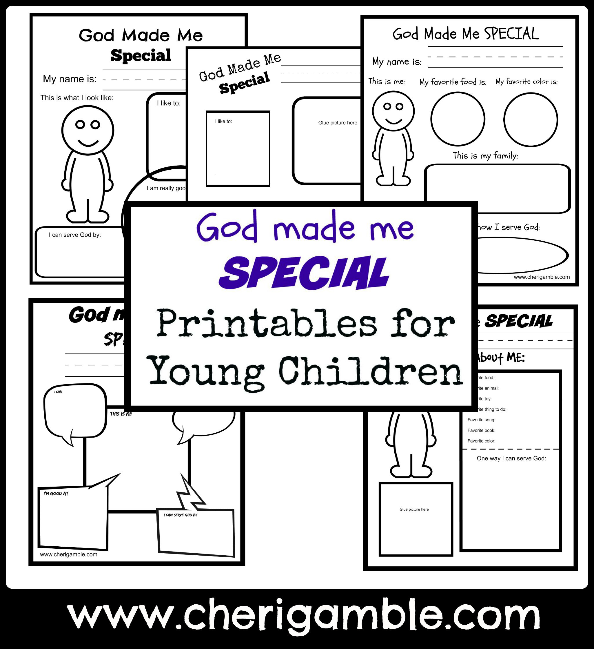 God Made Me Special: Printables For Young Children – Cheri Gamble for God Made Me Free Printable