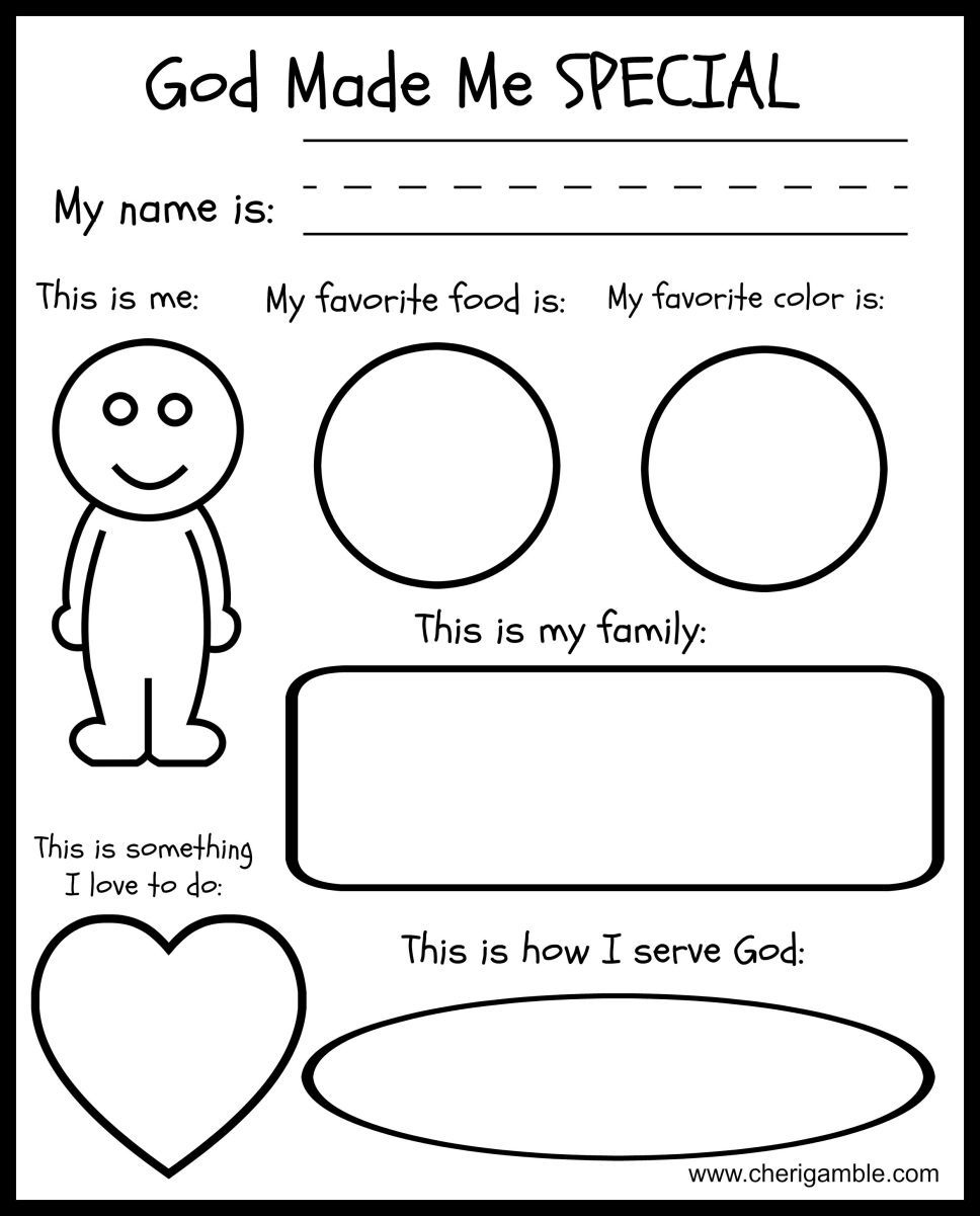 God Made Me Special: Printables For Young Children | Preschool throughout God Made Me Free Printable