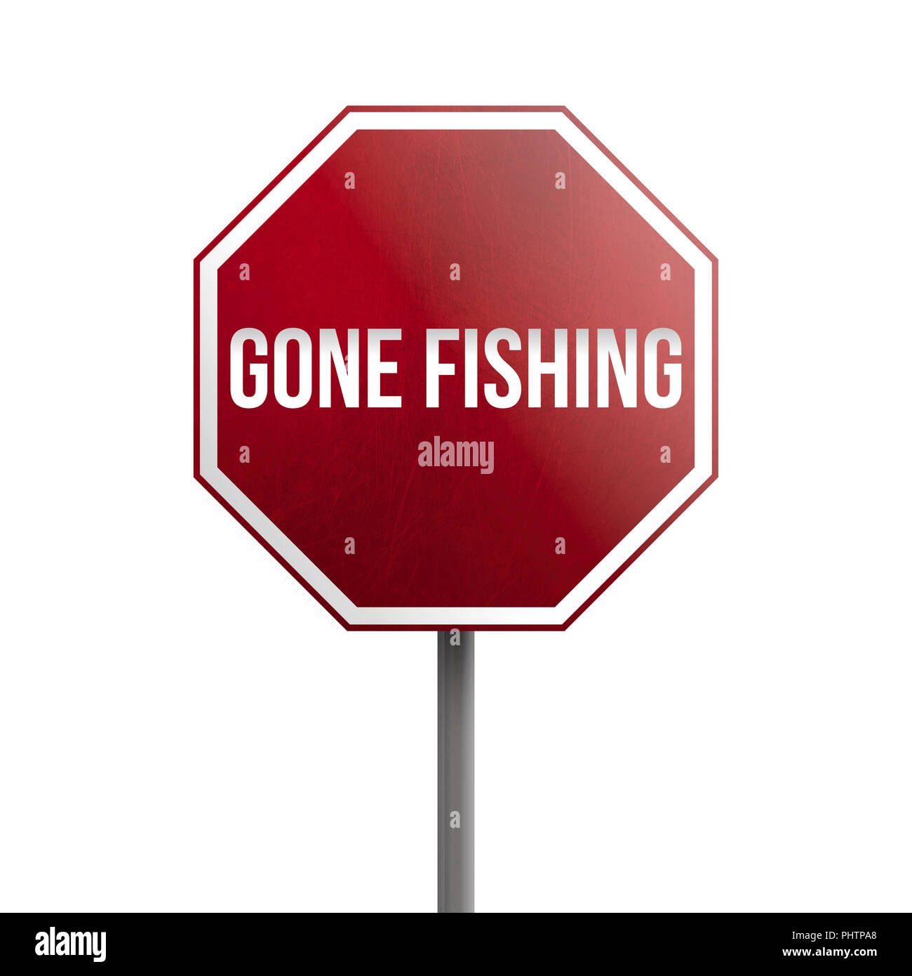 Gone Fishing - Red Sign Isolated On White Background Stock Photo throughout Free Printable Gone Fishing Sign