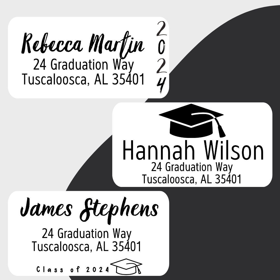 Graduation Address Labels - Etsy in Free Printable Graduation Address Labels