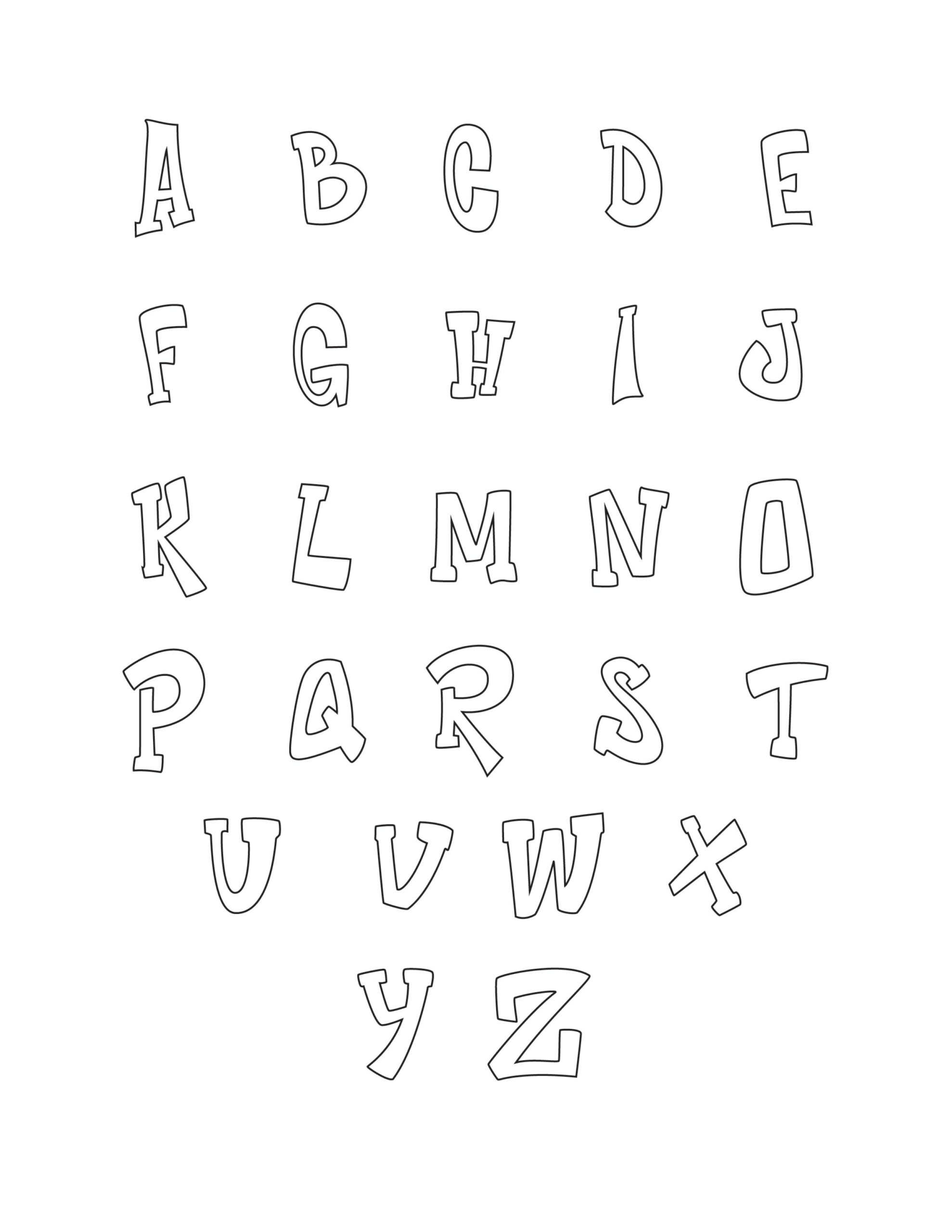 Graffiti Bubble Letters Alphabet Printable - Freebie Finding Mom regarding Free Printable Graffiti Letters Az