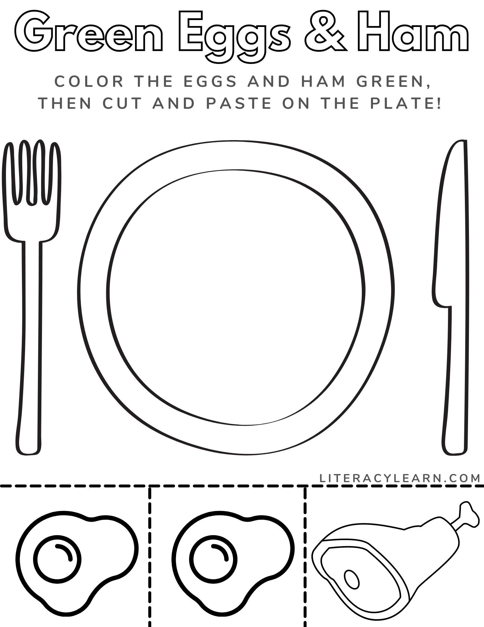 Green Eggs &amp;amp; Ham Printable Worksheet - Literacy Learn with regard to Green Eggs And Ham Free Printables