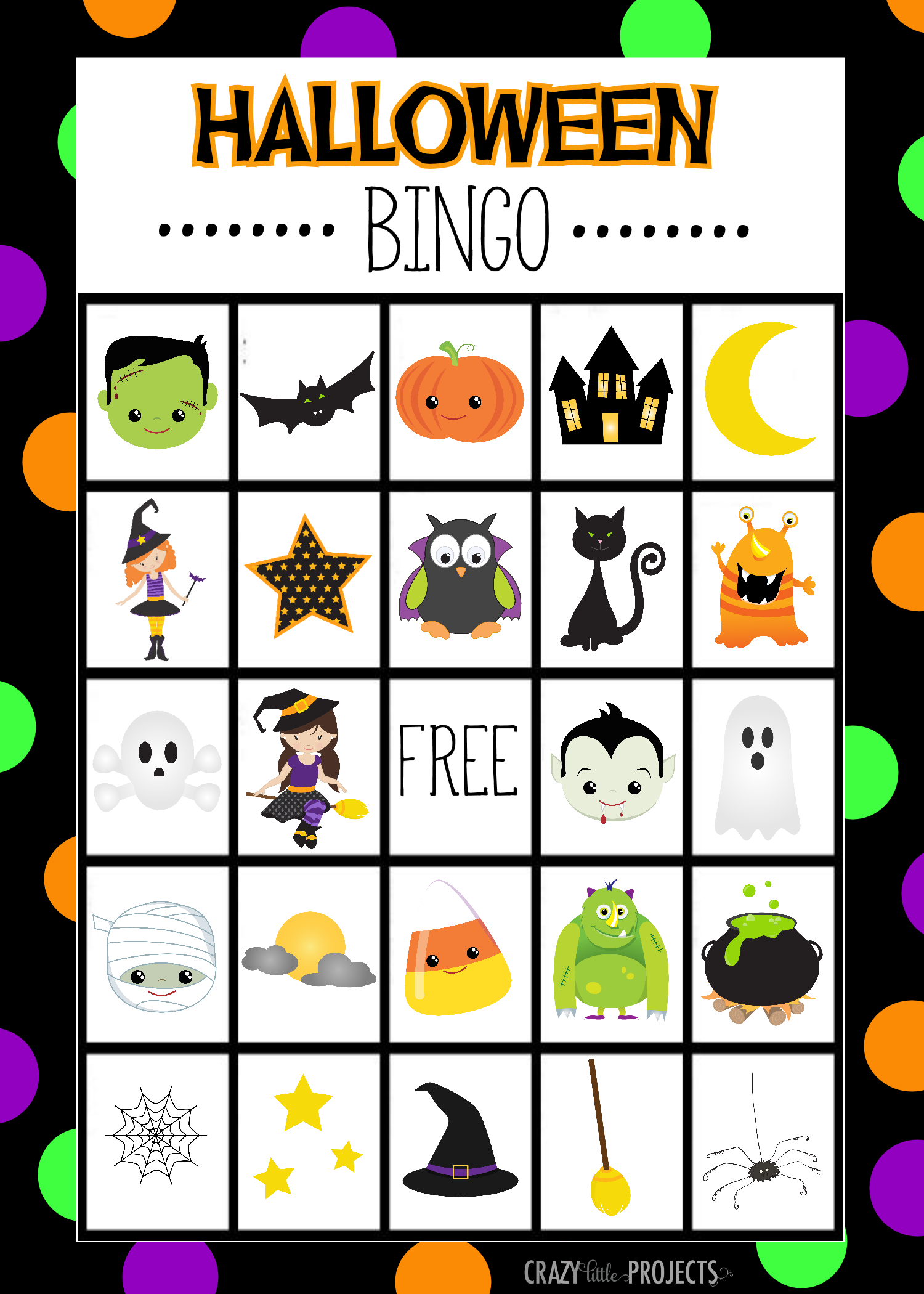 Halloween Bingo Board inside Free Printable Halloween Bingo