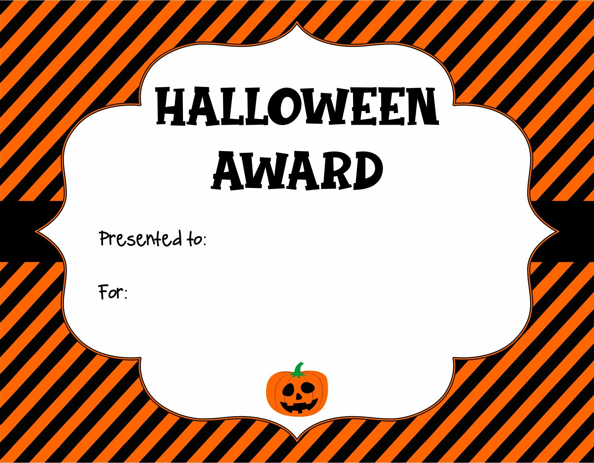 Halloween Certificate Template regarding Free Printable Halloween Award Certificates
