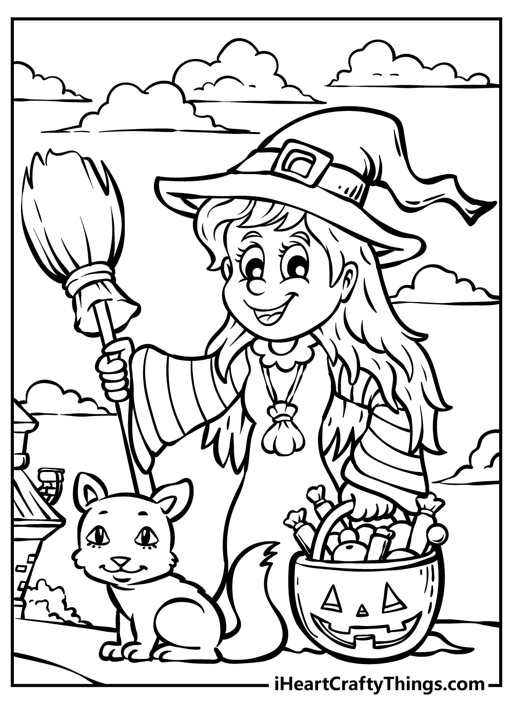 Halloween Coloring Pages (100% Free Printables) within Free Online Printable Halloween Coloring Pages