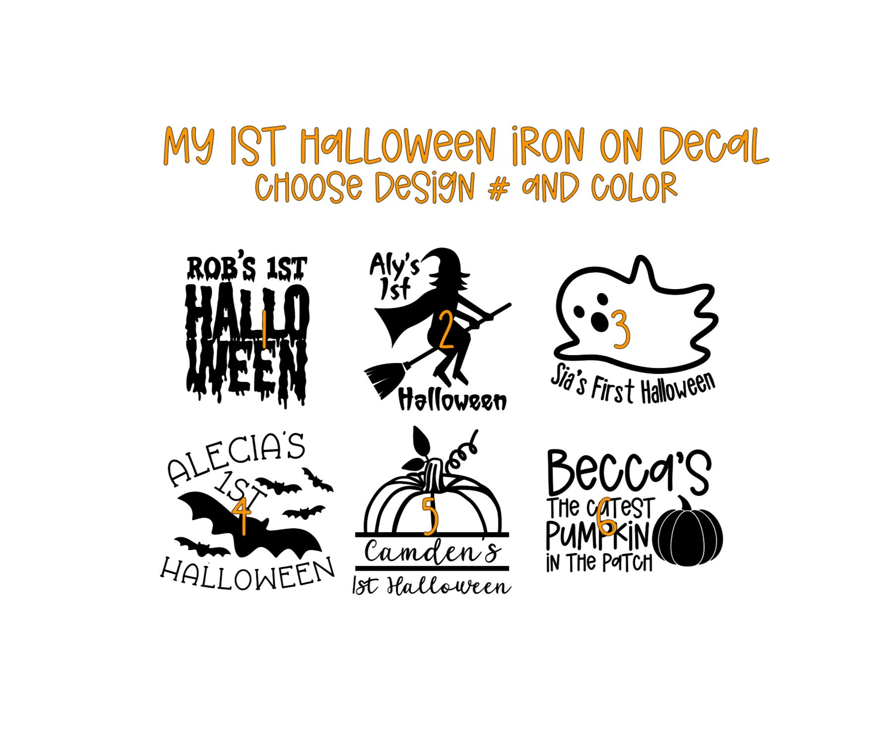 Halloween Iron On - Etsy Uk in Free Printable Halloween Iron Ons