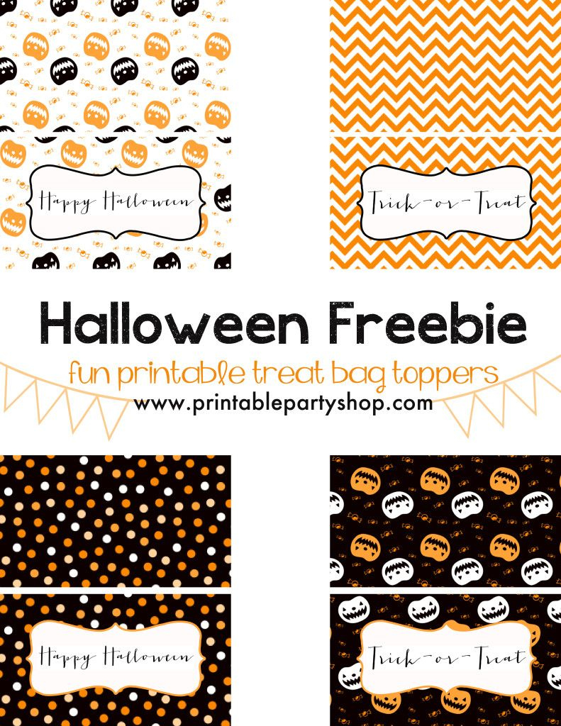 Halloween Treat Bag Toppers - Free Printable pertaining to Free Printable Trick Or Treat Bags